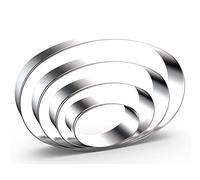 QAAQS Oval Cookie Cutter Set - 5 Inch, 4 Inch, 3 Inch, 2 Inch - Geometric Frame Plaque Cookie Cutters Shapes Molds - Stainless Steel