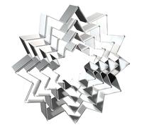 QAAQS Sun Cookie Cutter Set Large - 5 Inch, 4 Inch, 3 Inch, 2 Inch - Sunflower Cookie Cutters Shapes Molds - Stainless Steel
