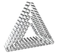 QAAQS Triangle Cookie Cutter Set with Fluted Edge Large - 5 Inch, 4 Inch, 3 Inch, 2 Inch - Scalloped Wavy Edge Geometric Cookie Cutters Shapes Biscuit Fondant Clay Molds - Stainless Steel
