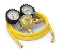 Qaautor Nitrogen Regulator+Hose,0-800 PSI and 0-4000PSI Output Pressure,CGA580 Inlet Connection and 1/4in Male Flare Fitting