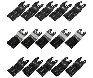 QAB15CBA Antler Mixed Blade Combo Compatible with Dewalt Stanley Worx Oscillating Multitool (Pack of 15)