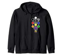 Qabbalah Tree Queens Scale Colors - Hermetic Sephirot Zip Hoodie