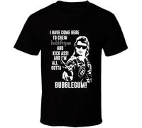 QACDUDNU Roddy Piper They Live I'm All Outta Bubblegum Movie Fan T Shirt Black XL