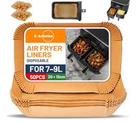 QAchoice 50pcs Air Fryer Liners for Ninja Dual, AF400UK Af300UK Accessories. Disposable 22 x 13cm Rectangular Parchment Compatible with Salter,Ninja,Tower and Other Dual Zone Air Fryers