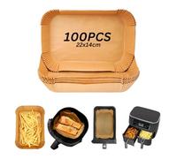 QAchoice Air Fryer Liners 100 Pack, Disposable Non-Stick Parchment Paper Liners, BPA-Free Unbleached, Compatible with Ninja AF300UK AF400UK, COSORI, Tower & 5-8QT Air Fryers