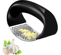 QAchoice Garlic Press, Premium Stainless Steel Garlic Mincer, Washable Garlic Crusher, Kitchen Chopper for Garlic and Ginger, Compact Kitchen Gadget, Durable and Easy to Use (2 Piece)