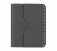 QAchoice Genuine Leather Credit Card Holder for Men, RFID Blocking Handmade Vertical Bifold Wallet, Slim Card Holder with 6 Card Slots & Cash Compartment, Travel Wallet (Dark Grey)