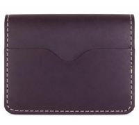 QAchoice Genuine Leather Credit Card Holder for Men, RFID Blocking Handmade Vertical Bifold Wallet, Slim Card Holder with 6 Card Slots & Cash Compartment, Minimalist Design Wallet (Dark Purple)