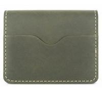 QAchoice Genuine Leather Credit Card Holder for Men, RFID Blocking Handmade Vertical Bifold Wallet, Slim Card Holder with 6 Card Slots & Cash Compartment, Minimalist Travel Wallet (Light Olive Green)