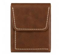 QAchoice Genuine Leather RFID Blocking Wallet for Men & Women, Slim Minimalist Bifold Wallet with Magnetic Button Closure, Card Holder, ID Window, Cash Compartment & Quick Access Back Pocket, (Brown)
