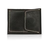 QAchoice Genuine Leather RFID Blocking Wallet for Men & Women, Slim Minimalist Bifold Wallet with Magnetic Button Closure, Card Holder, ID Window, Cash Compartment & Quick Access Back Pocket, (Black)