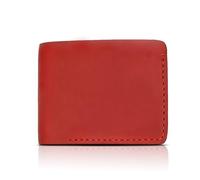 QAchoice Mens Leather Wallet Slim Bifold with Coin Pocket, Genuine Leather Wallet with Card Slots and Cash Sections, Compact Mens Wallet for Daily Use, Business Travel and Gift Idea (Red)
