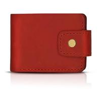 QAchoice Slim Leather Wallet for Men, Minimalist Bifold Wallet with Coin Pocket, Card Holder, Cash Organizer, Compact Front Pocket Travel Wallet, Durable Stylish Everyday Wallet (Wine Red)
