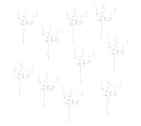 QACUU 10pcs Acrylic Crystal Drop Artificial Flowers for Decoration, Transparent Wedding Flowers Decorations, Creative Water Drop Artificial Fake Flower Stem for Wedding Party and Home Decor