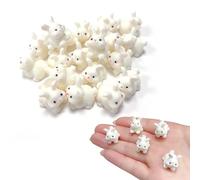 QACUU 20pcs Mini Resin Rabbit Figures, Cute Mini Animals for Fairy Garden Accessories, Tiny Resin Animals for DIY Crafts, Micro Landscape & Garden Statues Decoration