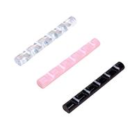 QACUU 3PCS Acrylic Pen Holder for Desk, Slim Grooved Design Pen Stand with Five Grooves, Multipurpose Pencil Holders for Office Home Nail Brushes Organizer Desktop School Stationery Supplies