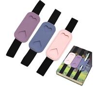 QACUU 3pcs Pen Holder for Notebook with Elastic Loop - Reusable Pen Pouch Bookmark Set, Ideal for Journals, Planners, Sketchbooks, Diaries and Office Supplies