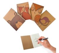 QACUU 4Pcs Mini Pocket Notebook - Blank Notebook Set, Small Pocket Size for Notes, Work Diary or Planner, Pretty Pocketbook, Gifts for Kids, Thank You Gifts for Teacher