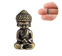 QACUU Mini Copper Alloy Buddha Statue - Zen Garden Ornament for Tranquil Spaces, Buddha Statues & Mini Things, Ideal Garden Accessories for Miniature or Fairy Decor