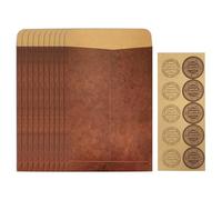 QACUU Premium 10pc Brown Envelopes, Vintage Kraft Paper, 4.3x6.1in Plain Envelopes for Letters and Cards, Vintage Envelope Set