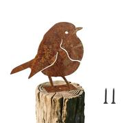 QACUU Rusty Metal Robin Silhouette Sculpture Garden Ornaments Outdoor