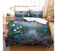 QADDKRTEV Lily of The Valley 3D Printed Comforter Cover Set Duvet Cover Bedding Set for Kids Teens Boys Room Decor Microfiber Quilt Cover 3 Pcs with Pillow Case Hidden Zipper King（220x240cm）