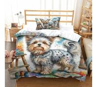 QADDKRTEV Papillon 3Pcs Bedding Set Printed Quilt Cover,3D Duvet Cover for Boys Adult, Microfibre, with Pillowcases Easy Care Microfiber Comforter Cover Hidden Zipper Single（135x200cm）
