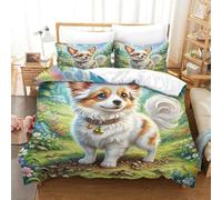 QADDKRTEV Papillon Duvet Cover 3 PCS Hotel Quality Quilt Cover Bedding Set Bed Covers with Pillowcases with Zipper Closure Hypoallergenic Soft Breathable Microfiber King（220x240cm）