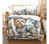 QADDKRTEV Papillon Duvet Cover Set 3 PCS Hotel Quality Quilt Cover Bedding Bed Covers with Pillowcases with Zipper Closure Hypoallergenic Soft Breathable Microfiber King（220x240cm）