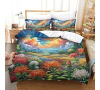 QADDKRTEV Protea Cynaroides 3D Printed Duvet Cover Microfibre Soft Quilt Covers Bedding Sets with Pillowcase Easy Care Comforter Cover Hidden Zipper for Kids Boys Girls King（220x240cm）