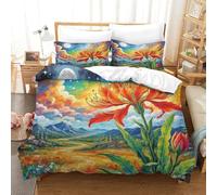 QADDKRTEV Protea Cynaroides Duvet Cover 3 PCS Hotel Quality Quilt Cover Bedding Bed Covers with Pillowcases with Zipper Closure Ultra Soft Anti Allergic Microfiber King（220x240cm）