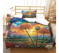 QADDKRTEV Protea Cynaroides Duvet Cover 3 PCS Hotel Quality Quilt Cover Bedding Set Bed Covers with Pillowcases with Zipper Closure Ultra Soft Anti Allergic Microfiber Single（135x200cm）