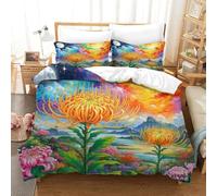 QADDKRTEV Protea Cynaroides Duvet Cover 3 PCS Hotel Quality Quilt Cover Bedding Set Bed Covers with Pillowcases with Zipper Closure Breathable Stylish Comforter Single（140x200cm）
