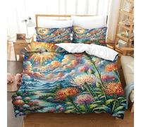 QADDKRTEV Protea Cynaroides Duvet Cover 3 PCS Hotel Quality Quilt Cover Bedding Sets Bed Covers with Pillowcases with Zipper Closure Ultra Soft Anti Allergic Microfiber Double（200x200cm）