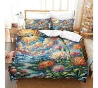 QADDKRTEV Protea Cynaroides Duvet Cover Set 3 PCS Hotel Quality Quilt Cover Bed Sets Bed Covers with Pillowcases with Zipper Closure Breathable Stylish Comforter King（220x240cm）
