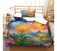 QADDKRTEV Protea Cynaroides Duvet Cover Set 3 PCS Hotel Quality Quilt Cover Bedding Set Bed Covers with Pillowcases with Zipper Closure Breathable Stylish Comforter Single(135x200cm)