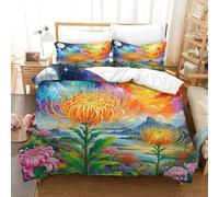 QADDKRTEV Protea Cynaroides Duvet Cover Set 3 PCS Hotel Quality Quilt Cover Bedding Sets Bed Covers with Pillowcases with Zipper Closure Ultra Soft Anti Allergic Microfiber Super King（260x220cm）