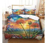 QADDKRTEV Protea Cynaroides Duvet Cover Sets 3 PCS Hotel Quality Quilt Cover Bed Sets Bed Covers with Pillowcases with Zipper Closure Ultra Soft Anti Allergic Microfiber Super King（260x220cm）