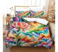 QADDKRTEV Protea Cynaroides Duvet Cover Sets 3 PCS Hotel Quality Quilt Cover Bedding Bed Covers with Pillowcases with Zipper Closure Ultra Soft Anti Allergic Microfiber King（220x240cm）