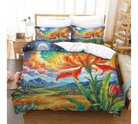 QADDKRTEV Protea Cynaroides Duvet Cover Sets 3 PCS Hotel Quality Quilt Cover Bedding Set Bed Covers with Pillowcases with Zipper Closure Ultra Soft Anti Allergic Microfiber Double(200x200cm)