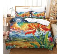 QADDKRTEV Protea Cynaroides Duvet Cover Sets 3 PCS Hotel Quality Quilt Cover Bedding Sets Bed Covers with Pillowcases with Zipper Closure Breathable Stylish Comforter Single（140x200cm）