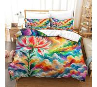 QADDKRTEV Protea Cynaroides Duvet Cover Sets 3 PCS Hotel Quality Quilt Cover Bedding Sets Bed Covers with Pillowcases with Zipper Closure Ultra Soft Anti Allergic Microfiber Double(200x200cm)