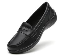 QAE Loafers for Women Comfortable Orthopedic Loafer Penny Loafers Flats for Casual Hiking Dress Work Business, black, 6 UK