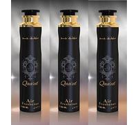 Qaeed 300 ml Air Freshener Room Spray Refreshes Air | Long Lasting Air Freshener for Home & Car Spray | Odour Eliminator (Amber, Woody, Vanilla) (Pack of 3)
