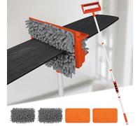 Qaestfy Ceiling Fan Cleaner Duster with 62.5" Extendable Long Handle Ceiling Fan Blade Cleaning Tool, Reusable Chenille & Microfiber Mop Head for Dusting Ceiling Fan Skirting board Wall Floor