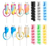 Qaestuan 14 Pieces Charging Cable Protector, Portable USB Cable Protection, Flexible Silicone Mobile Phone Cable Protector Mouse Cable Protector for Phone Protect Charger