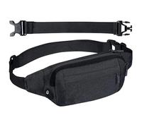 Qaestuan Bum Bag Men and Women, Small Belt Bag, Sport Bum Hip Bag, Waist Bag, Mobile Phone Bag, Shoulder Bag, Chest Bag, black, 23 cm x 4 cm x 12 cm, Simple, modern