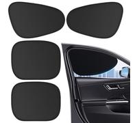 Qaestuan Pack of 4 Car Window Sun Shades, Foldable Car Side Window Sun Visors, Electrostatic Self-Adhesive, No Blocking of the Rear View Mirror, for Rear Windows and Side Window