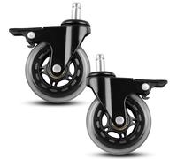 QAGGUM 3" Swivel Caster Wheel Fit for Traeger Timberline 850 1300 Ironwood 650 885 XL Texas Elite 34 Pro 780 Pro Series 34 Pellet Grill, Rubber Heavy-Duty Grill Wheel Replace HDW302 with Brake, 2Pcs