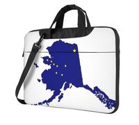 qahuopp Alaska State Flag Map Print Computer Bag Carrying Handle Laptop Bag Protect Case Pouch Fits 13 14 15.6 Inch Laptops